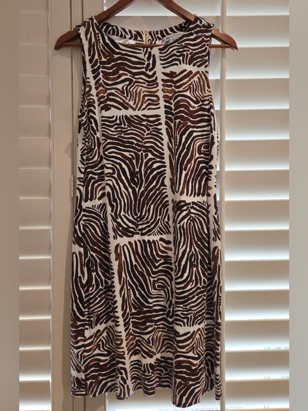 Tommy Bahama Brown and White Animal Print Dress M